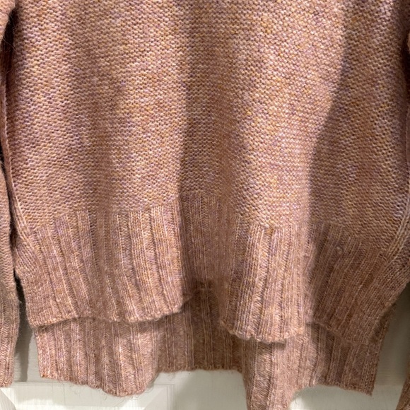 Cozy Pink Wool Blend Turtleneck Sweater Apres Ski Nordic Scandi girl - Picture 2 of 6